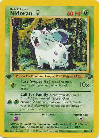 Pokemon Jungle Common Nidoran F #57 [1st Edition]