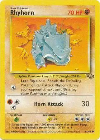 Pokemon Jungle Common Rhyhorn #61