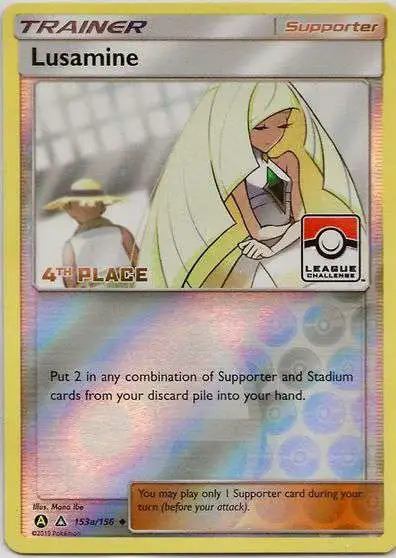 Pokemon Trading Card Game Promo Card Single Card Holo Rare Lusamine 153a  League Challenge, 4th Place, Reverse Holofoil - ToyWiz