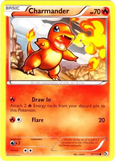 Pokemon Black & White Legendary Treasures Common Charmander #17