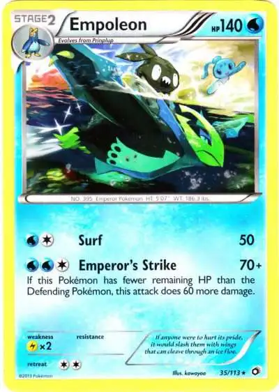 Pokemon Black & White Legendary Treasures Rare Empoleon #35