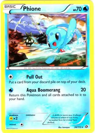 Pokemon Black & White Legendary Treasures Rare Phione #36