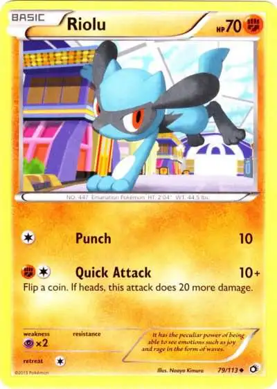 Pokemon Black & White Legendary Treasures Uncommon Riolu #79