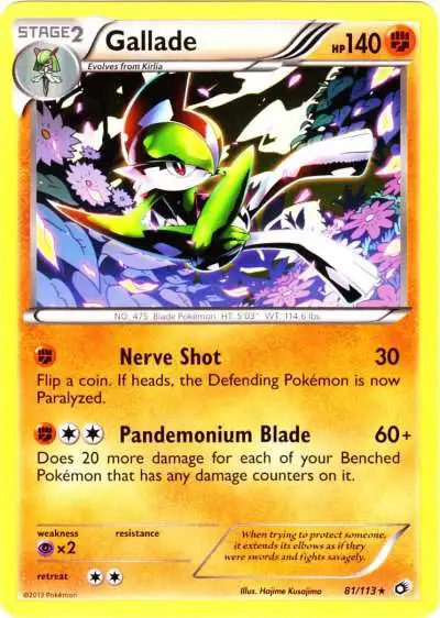 Pokemon Black & White Legendary Treasures Rare Gallade #81