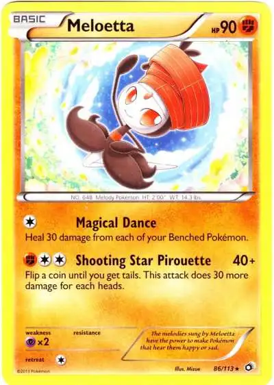 Pokemon Black & White Legendary Treasures Rare Meloetta #86