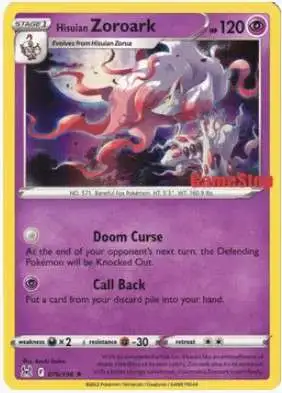 Pokemon Trading Card Game Lost Origin Promo Hisuian Zoroark #76 [Gamestop Stamp]