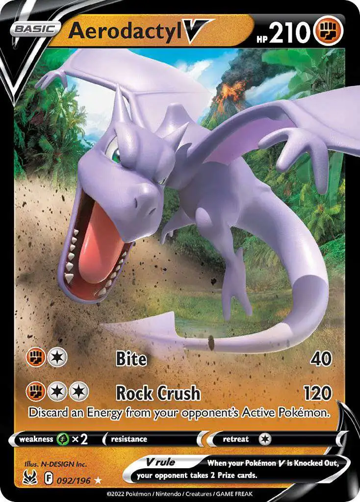 Pokemon Lost Origin Ultra Rare Aerodactyl V #92 