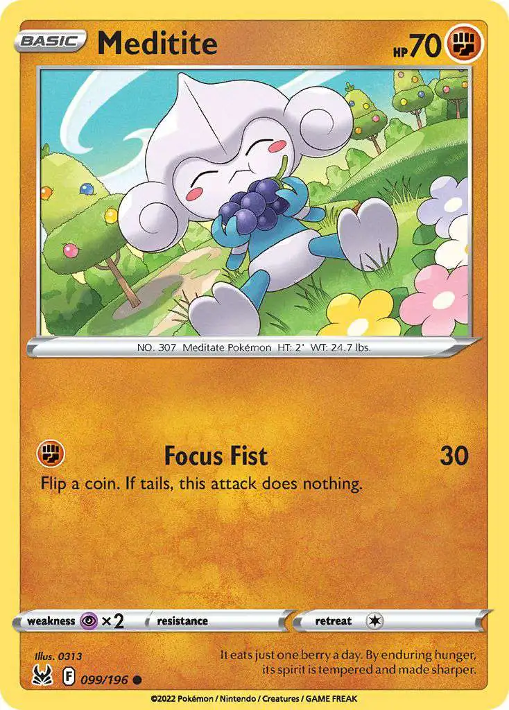 Pokemon Trading Card Game Lost Origin Common Meditite #99