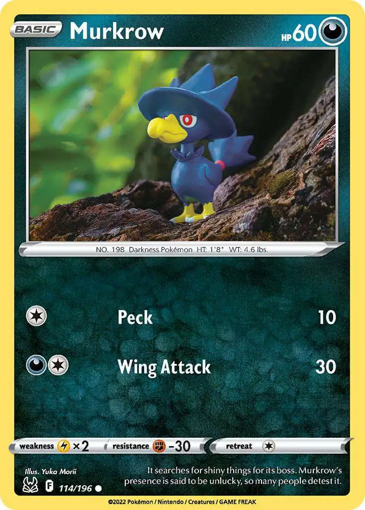 Pokemon Trading Card Game Lost Origin Common Murkrow #114