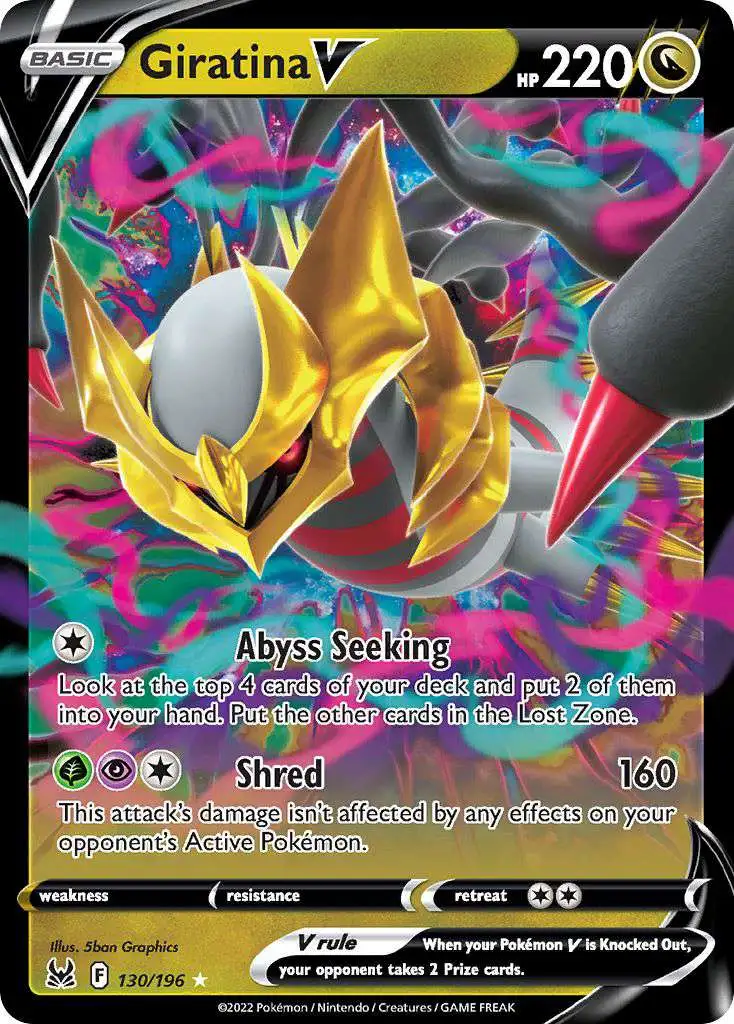  Pokemon - Giratina V 130/196 - Lost Origin Ultra Rare Card :  Toys & Games