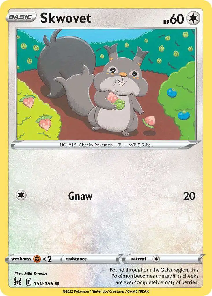 Pokemon Trading Card Game Lost Origin Common Skwovet #150