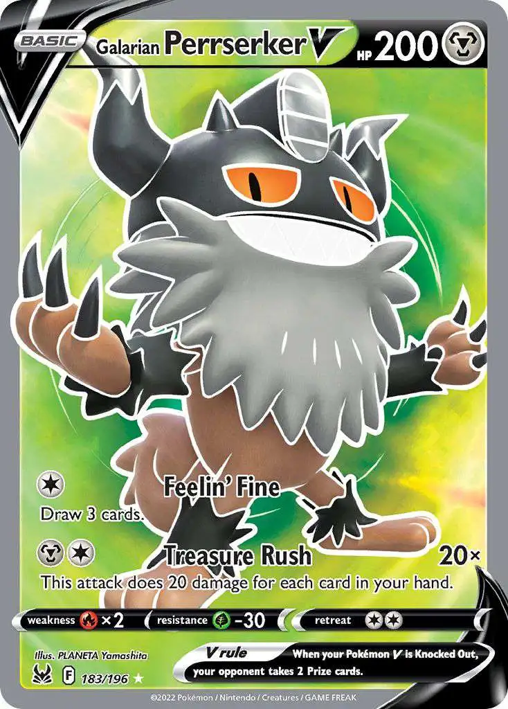 Pokemon Trading Card Game Lost Origin Ultra Rare Galarian Perrserker V #183 [Full Art]
