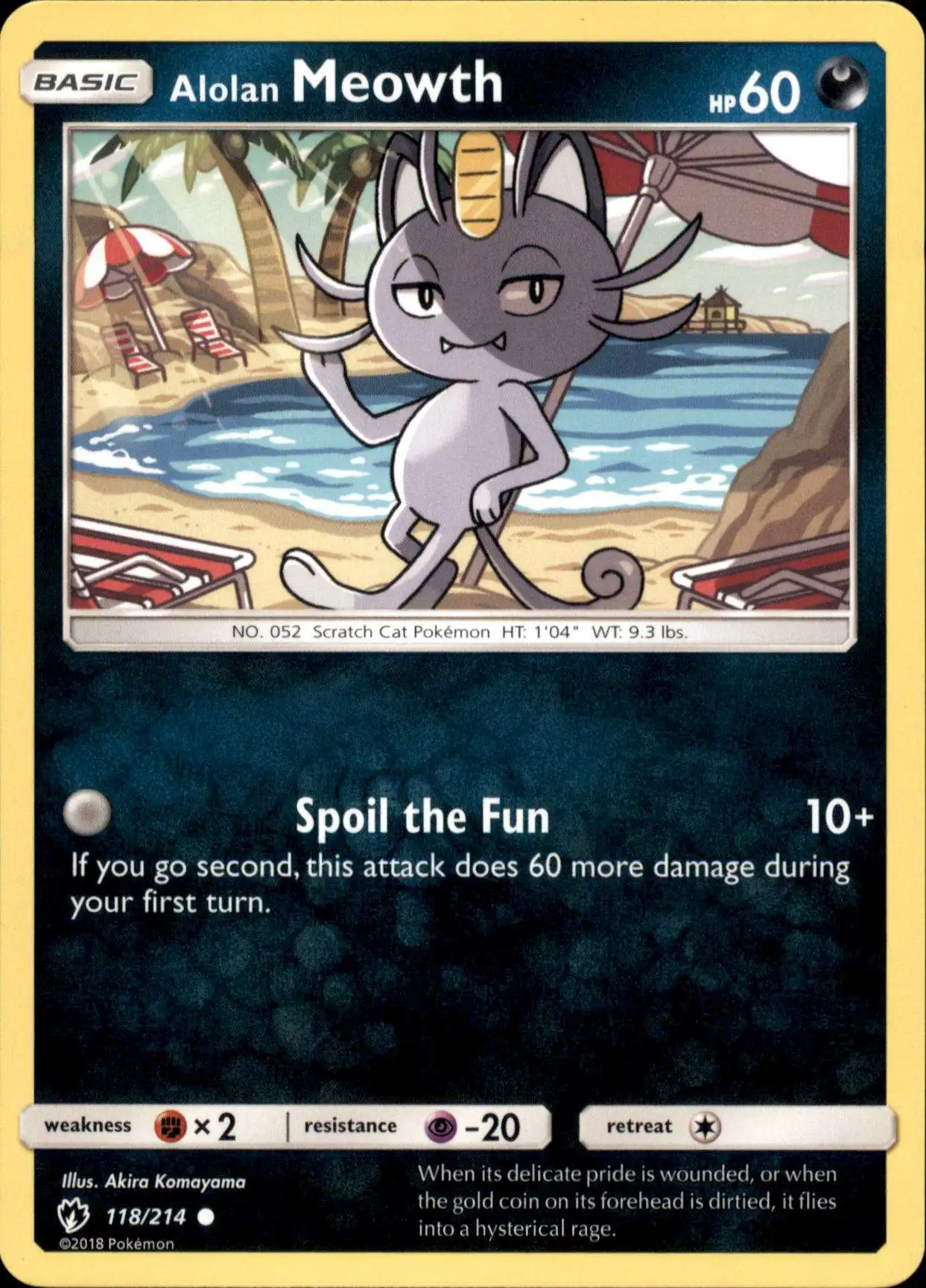 Pokemon Trading Card Game Sun & Moon Lost Thunder Common Alolan Meowth #118