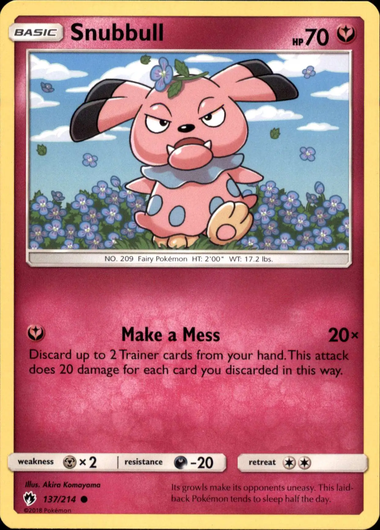 Pokemon Trading Card Game Sun & Moon Lost Thunder Common Snubbull #137