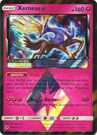 Pokemon Trading Card Game Sun & Moon Lost Thunder Rare Holo Xerneas Prism Star #144