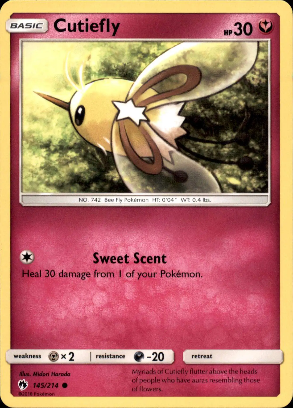 Pokemon Trading Card Game Sun & Moon Lost Thunder Common Cutiefly #145