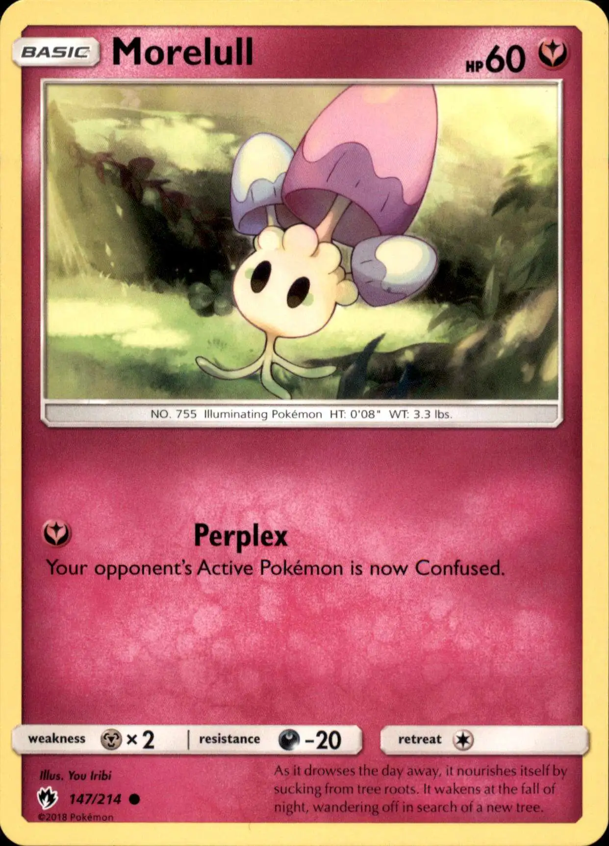 Pokemon Trading Card Game Sun & Moon Lost Thunder Common Morelull #147