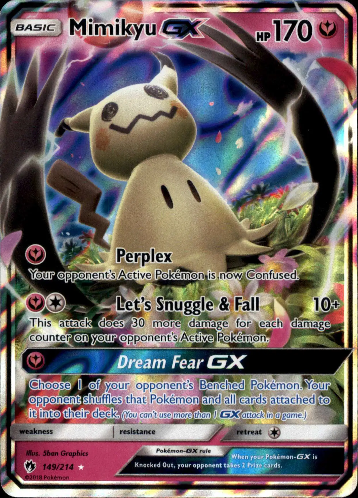 Pokemon Trading Card Game Sun & Moon Lost Thunder Ultra Rare Mimikyu GX #149