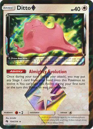 Pokemon Trading Card Game Sun & Moon Lost Thunder Rare Holo Ditto Prism Star #154