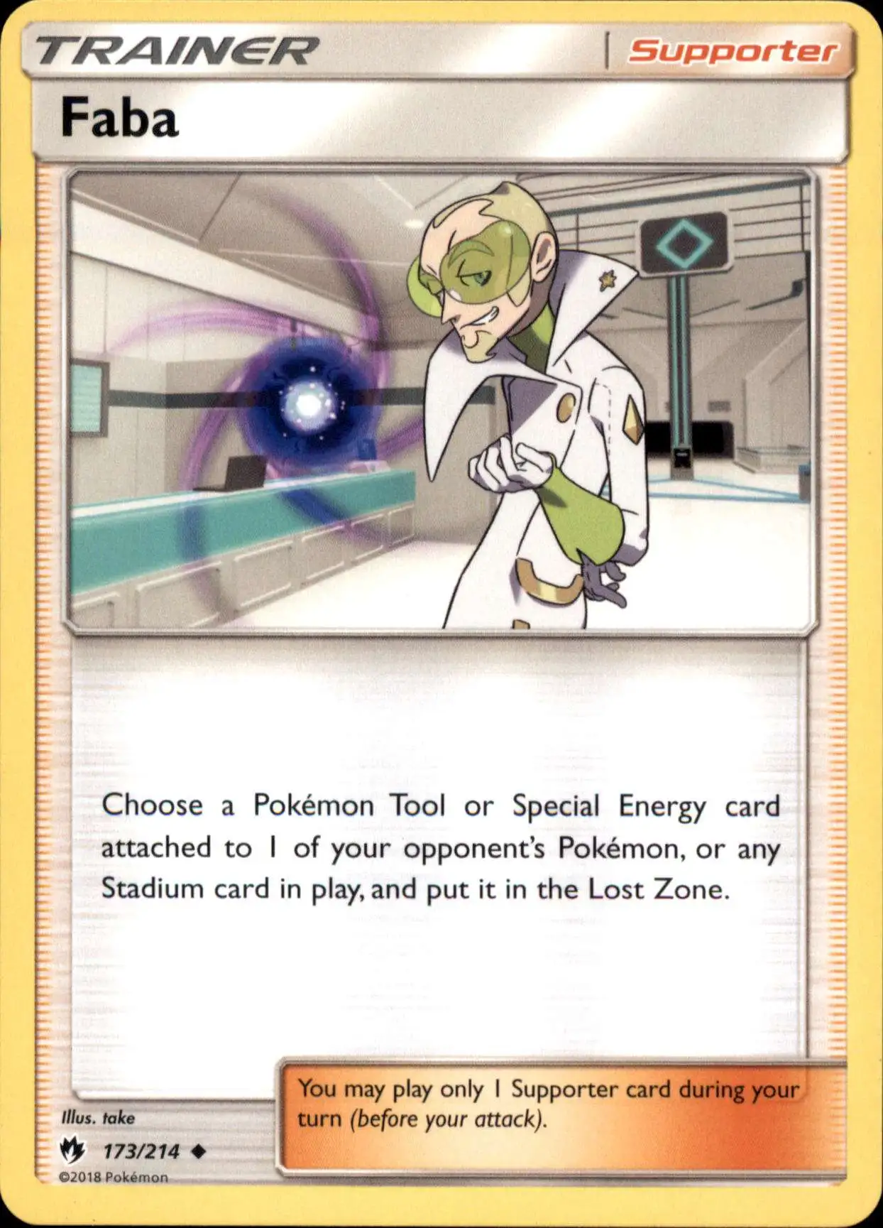 Pokemon Trading Card Game Sun & Moon Lost Thunder Uncommon Faba #173