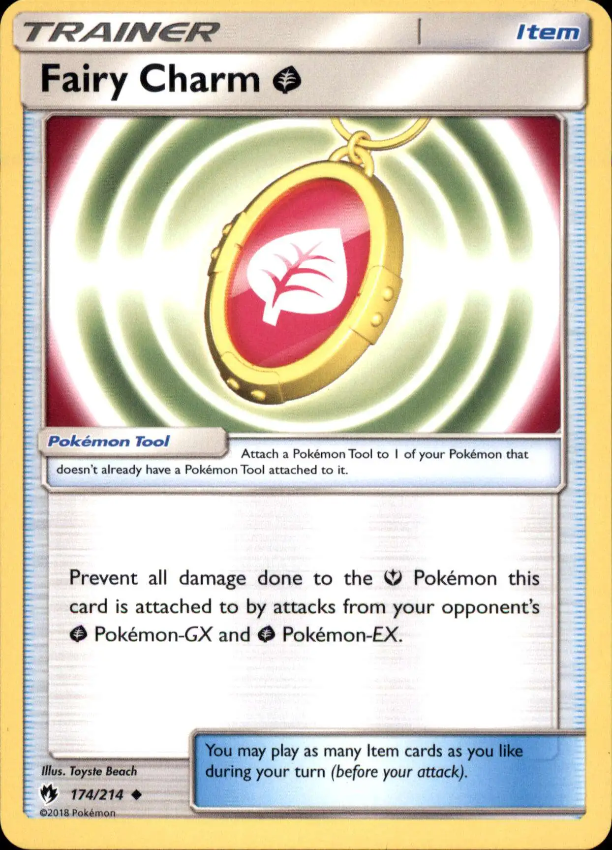 Pokemon Trading Card Game Sun & Moon Lost Thunder Uncommon Fairy Charm G #174
