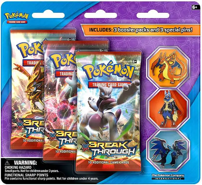  Pokemon XY Flashfire Trading Card Game Booster Pack Pin Set-  Mega Lucario : Toys & Games