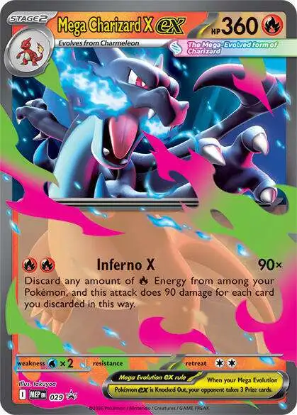 Pokemon Trading Card Game Mega Evolution Promo Double Rare Mega Charizard X ex MEP029