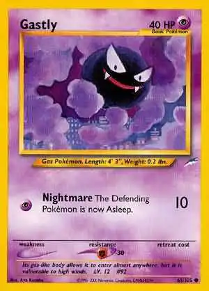 Pokemon Neo Destiny Common Gastly #65 [First Edition - Lightly Played] [Lightly Played]