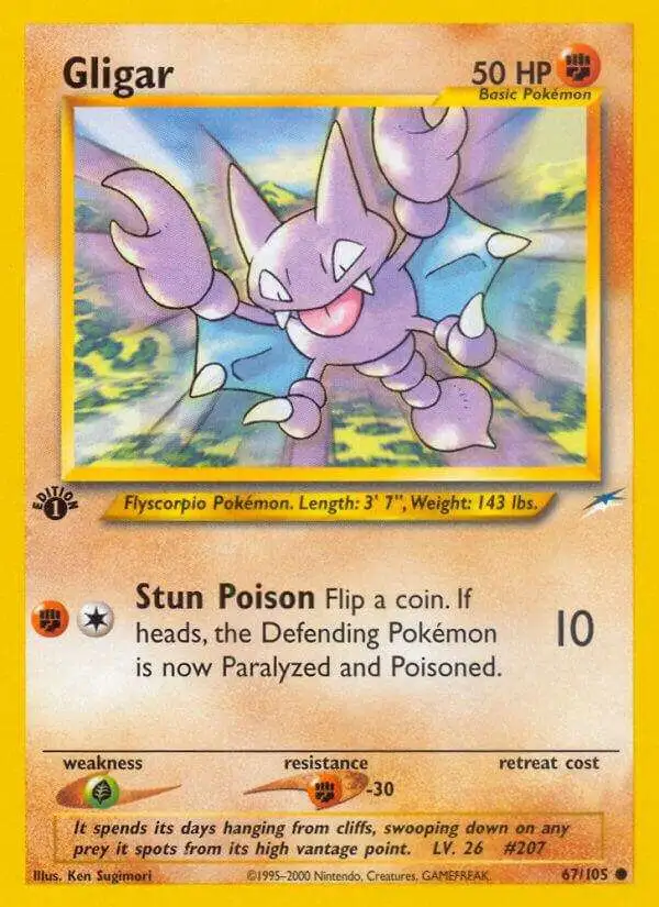 Pokemon Neo Destiny Common Gligar #67 [1st Edition] [Lightly Played]