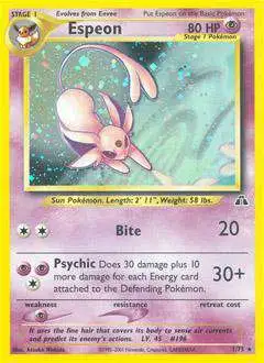 Pokemon Neo Discovery Holo Rare Espeon #1 [Lightly Played]