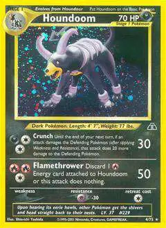 Pokemon Neo Discovery Rare Holo Houndoom #4 [Damaged]