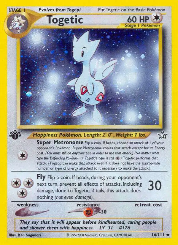 Pokemon Neo Genesis Holo Rare Togetic #16 [1st Edition] [Moderately Played]