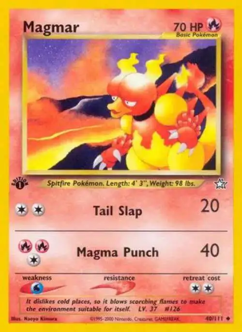 Pokemon Neo Genesis Uncommon Magmar #40 [1st Edition]