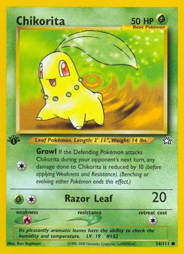 Pokemon Neo Genesis Common Chikorita #54 [1st Edition]