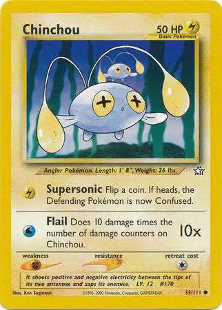 Pokemon Neo Genesis Common Chinchou #55 [1st Edition] [Lightly Played]