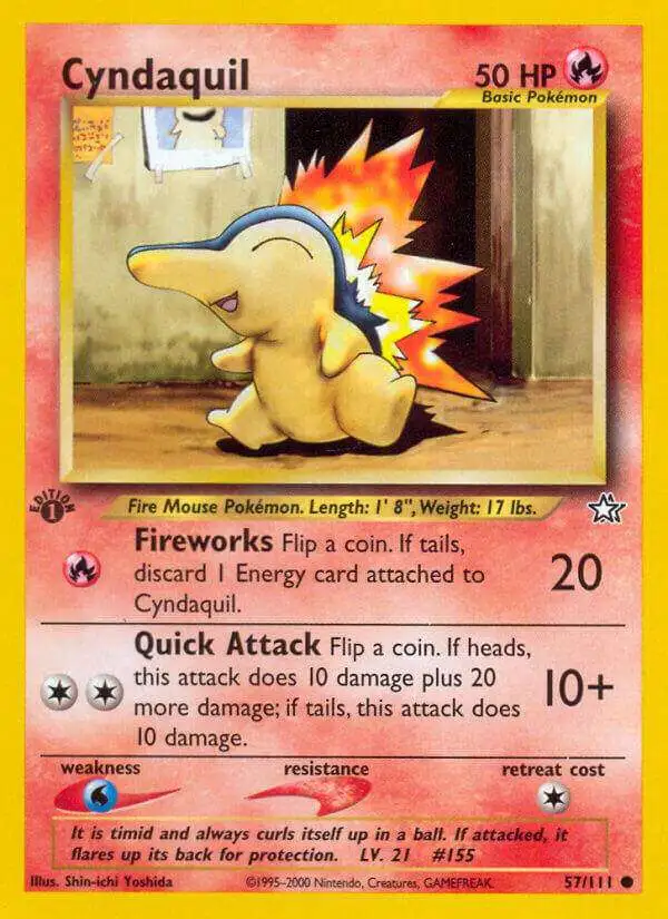 Pokemon Neo Genesis Common Cyndaquil #57 [1st Edition] [Lightly Played]