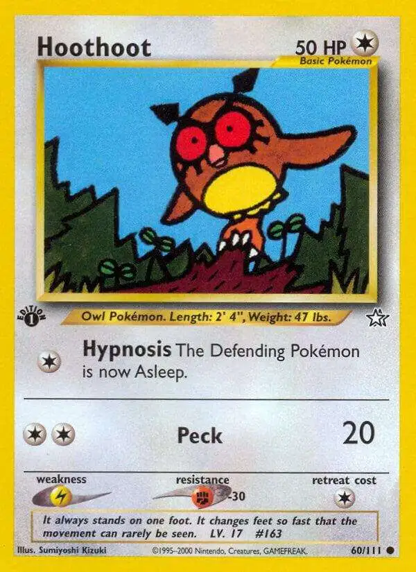 Pokemon Neo Genesis Common Hoothoot #60 [1st Edition]