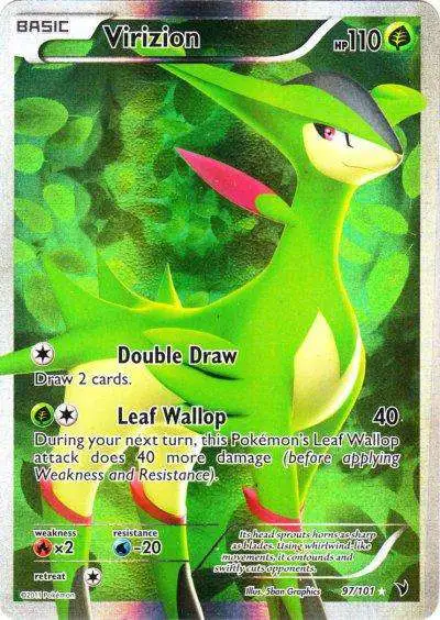 Holofoil Rare 2x Virizion Pokemon B&W Noble Victories Card # 13 BWNV-13 