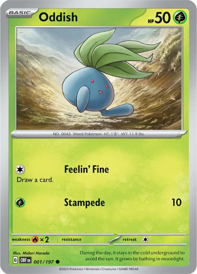 Pokemon Trading Card Game Obsidian Flames Common Oddish #1