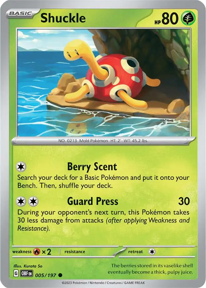 Pokemon Trading Card Game Obsidian Flames Common Shuckle #5