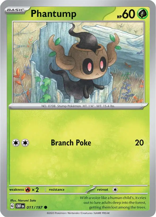 Pokemon Trading Card Game Obsidian Flames Common Phantump #11