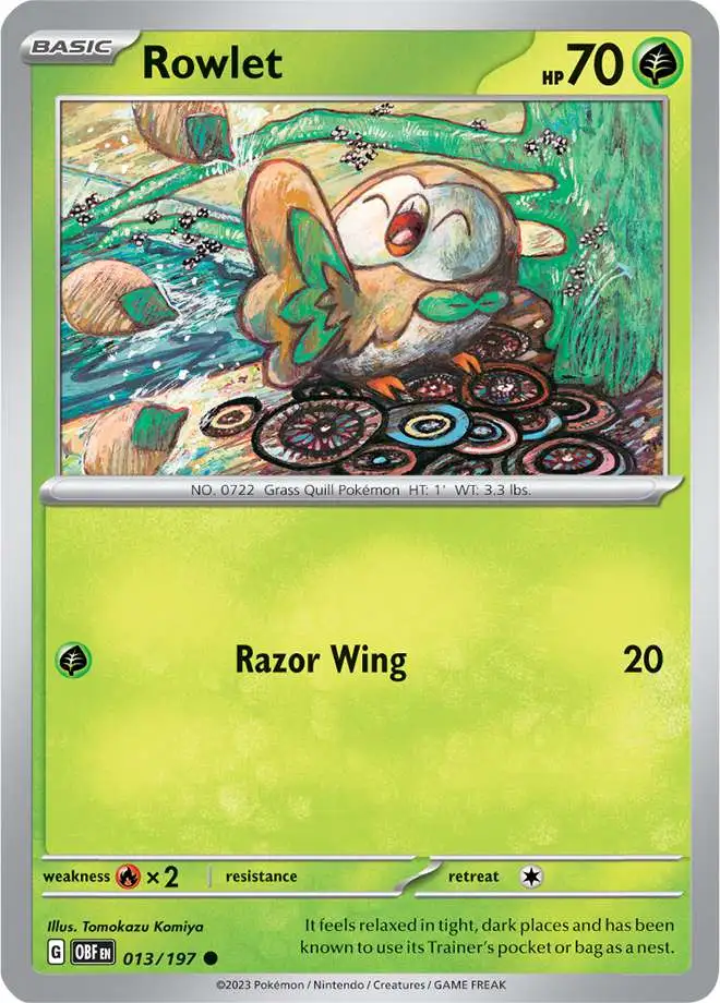 Pokemon Trading Card Game Obsidian Flames Common Rowlet #13