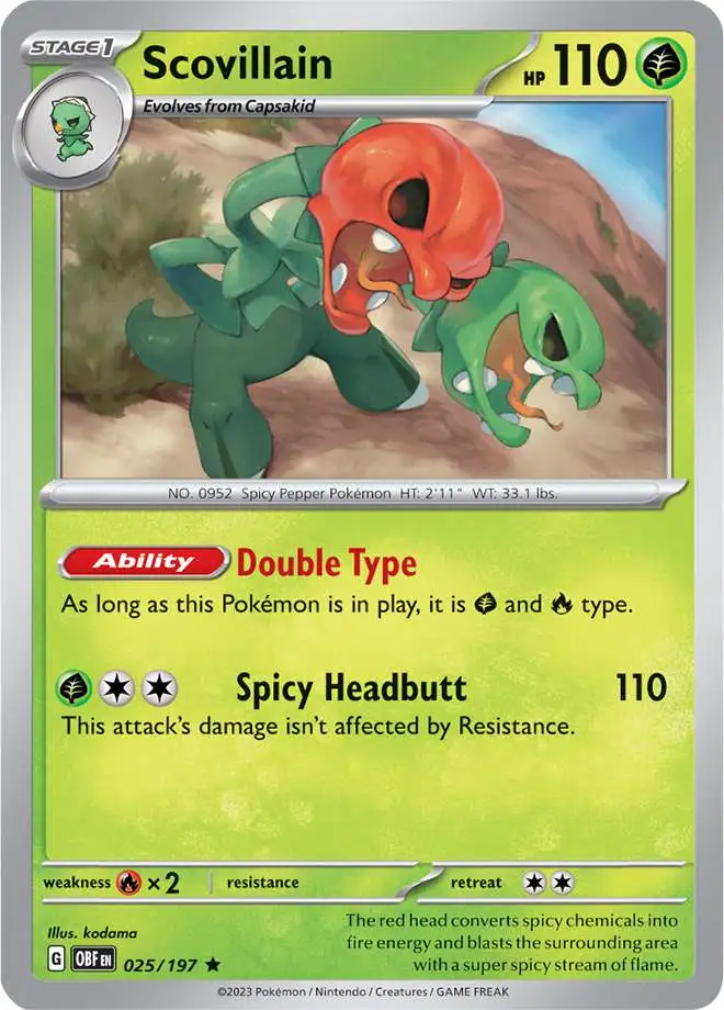 Pokemon Trading Card Game Obsidian Flames Single Card Rare Scovillain 25 -  ToyWiz