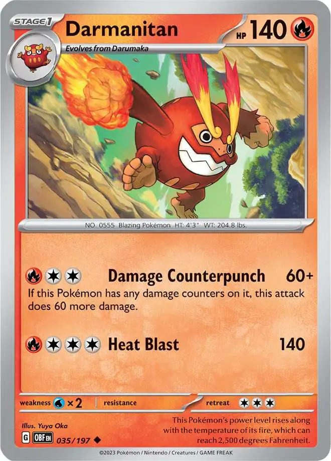 Pokemon Trading Card Game Obsidian Flames Uncommon Darmanitan #35