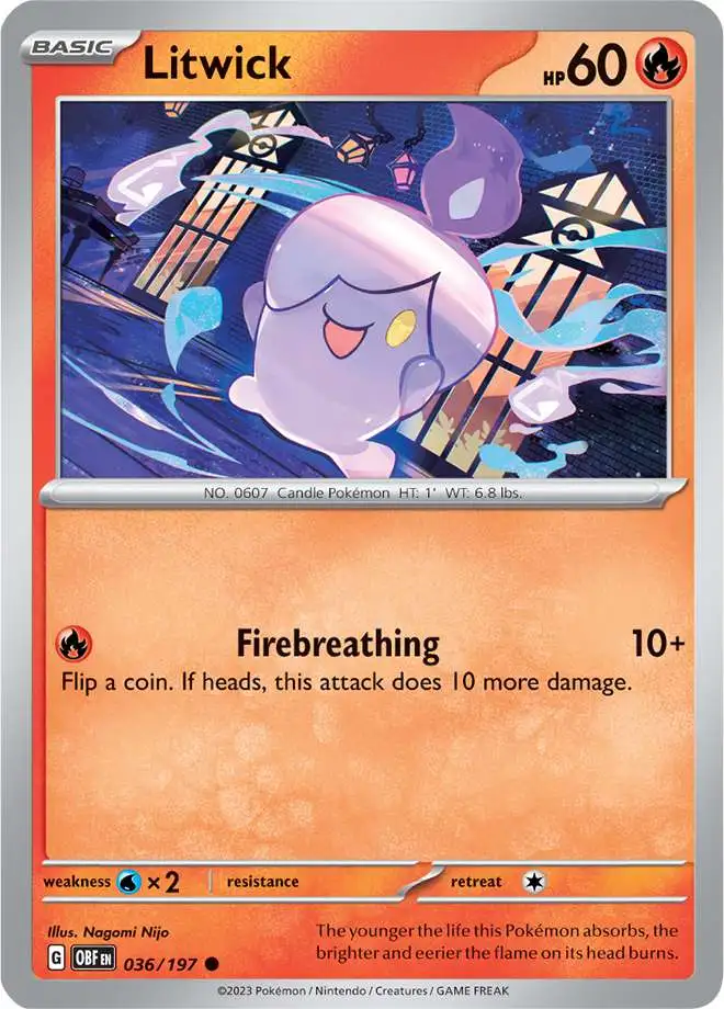Pokemon Trading Card Game Obsidian Flames Common Litwick #36