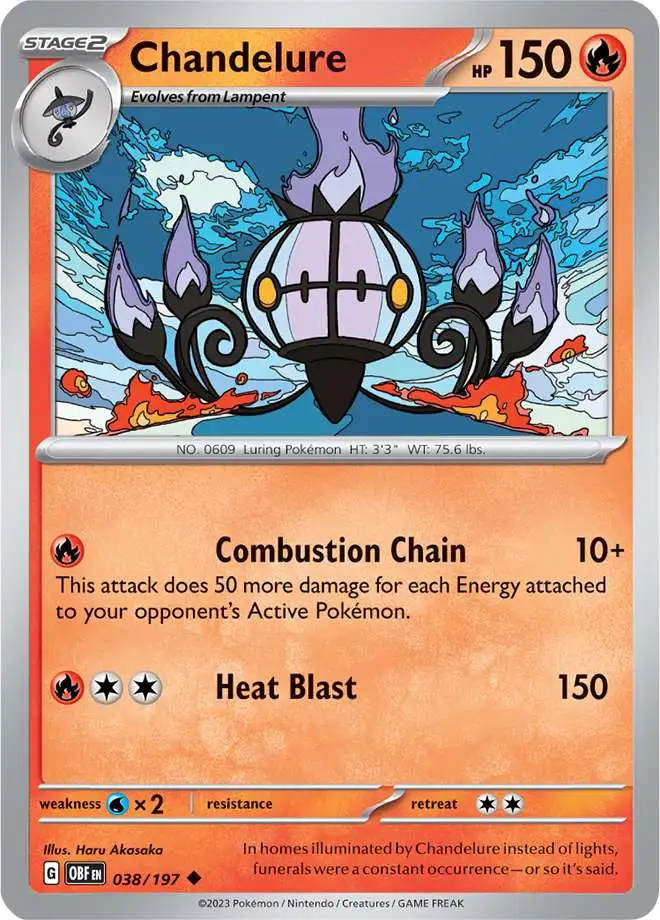 Pokemon Trading Card Game Obsidian Flames Uncommon Chandelure #38