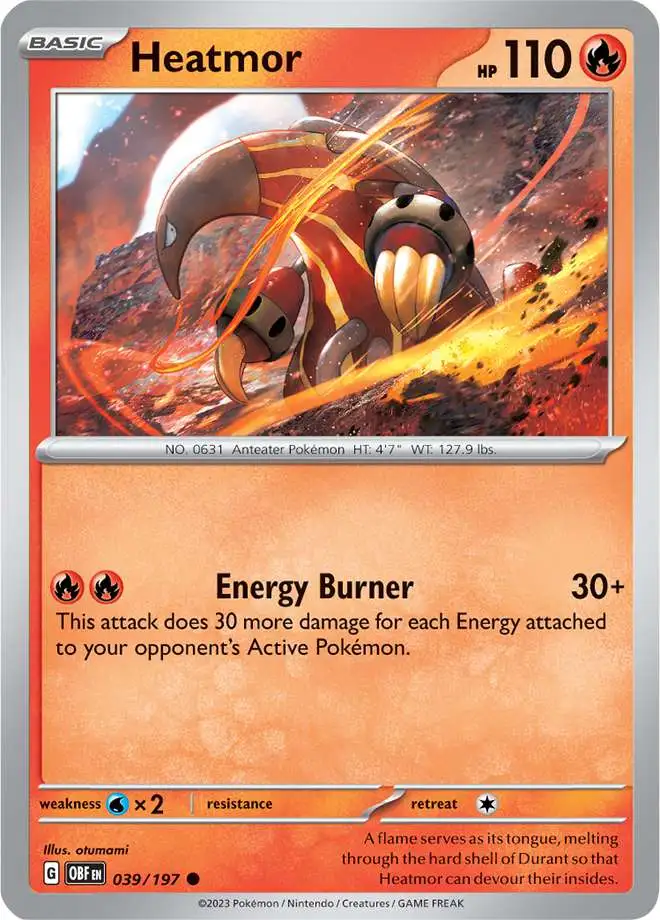 Pokemon Trading Card Game Obsidian Flames Common Heatmor #39