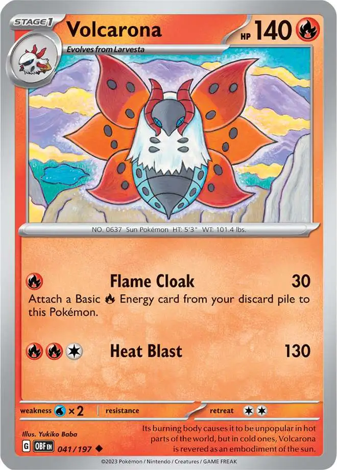 Pokemon Trading Card Game Obsidian Flames Uncommon Volcarona #41