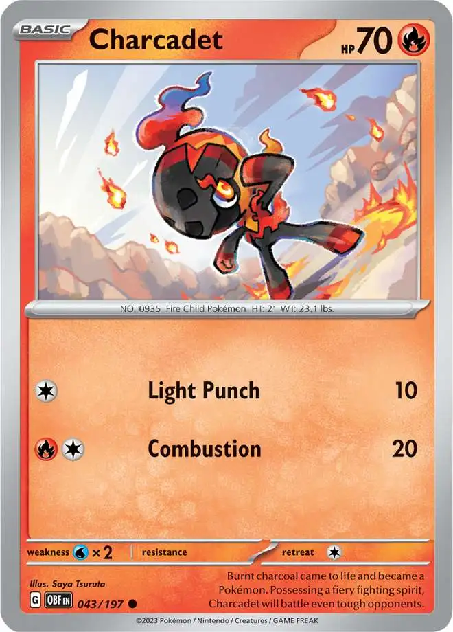 Pokemon Trading Card Game Obsidian Flames Common Charcadet #43