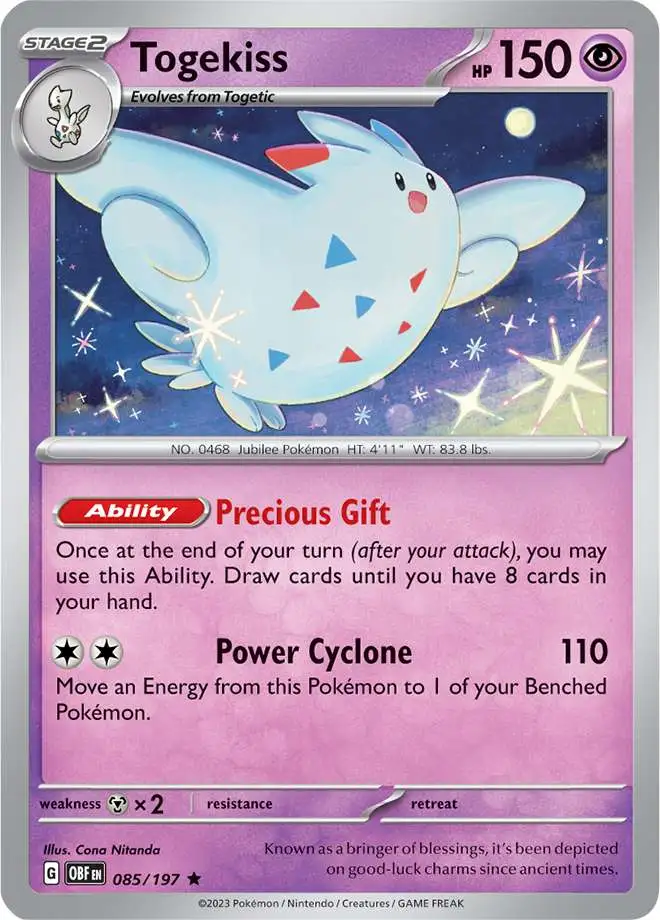 Pokemon Trading Card Game Obsidian Flames Rare Togekiss #85